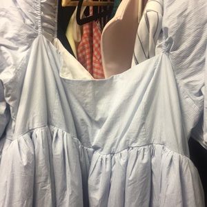 Selkie cottage French puff - blue pinstripe